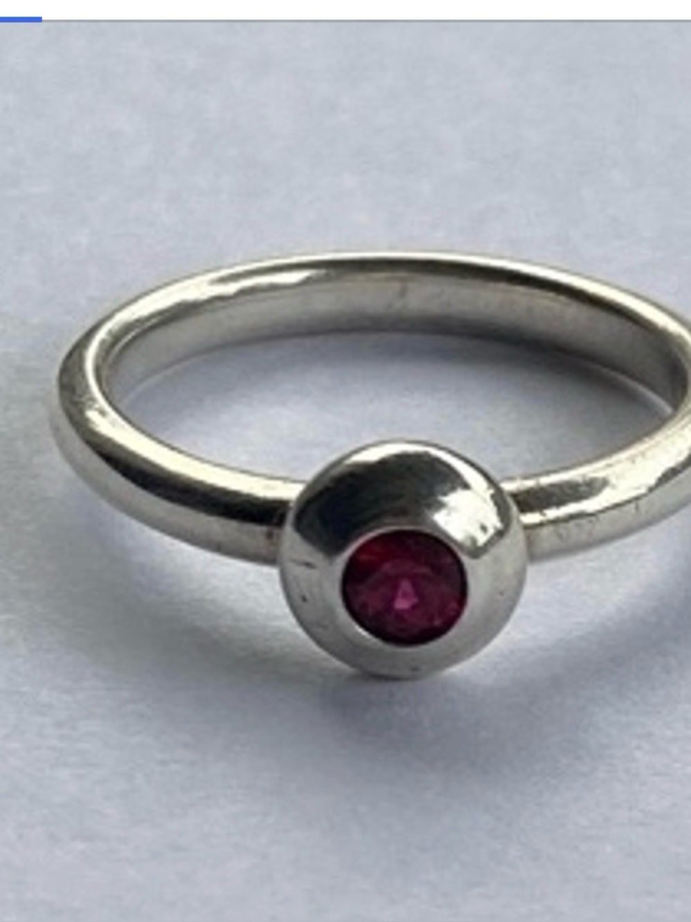 James Avery Sterling Silver Ruby Bezel Set Ring size 6.5